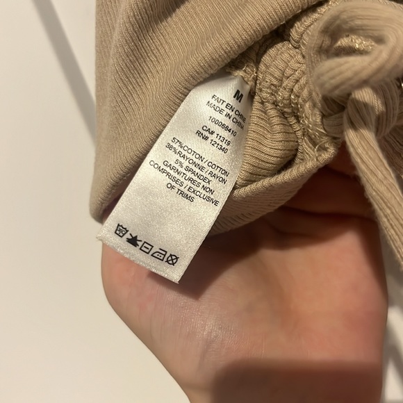 Dynamite BEIGE Cropped Drawstring Rib Tank Top Size Medium - Picture 8 of 8